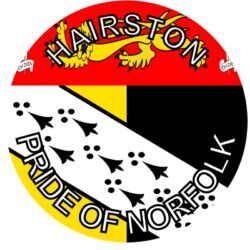 Hairston - Pride of Norfolk - TWO PACK - Car Bumper Laptop Window Decal County Flag Sticker