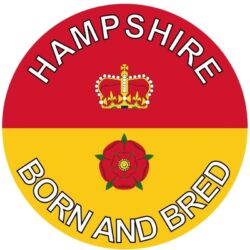 Hampshire Born & Bred - TWO PACK - Car Bumper Laptop Window Decal County Flag Sticker