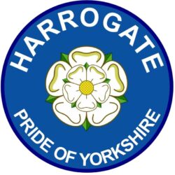 Harrogate - Pride of Yorkshire - TWO PACK - Car Bumper Laptop Window Decal County Flag Sticker