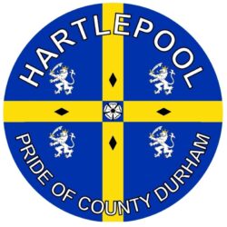 Hartlepool - Pride of County Durham - TWO PACK - Car Bumper Laptop Window Decal County Flag Sticker
