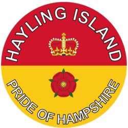 Hayling Island - Pride of Hampshire - TWO PACK - Car Bumper Laptop Window Decal County Flag Sticker