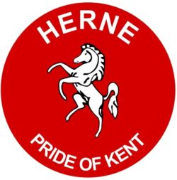Herne - Pride of Kent - TWO PACK - Car Bumper Laptop Window Decal County Flag Sticker