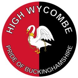High Wycombe - Pride of Buckinghamshire - TWO PACK - Car Bumper Laptop Window Decal County Flag Sticker