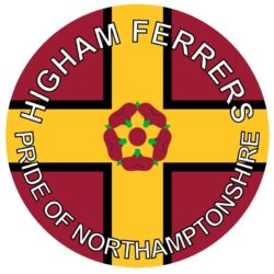 Higham Ferrers - Pride of Northamptonshire - TWO PACK - Car Bumper Laptop Window Decal County Flag Sticker