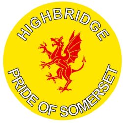Highbridge - Pride of Somerset - TWO PACK - Car Bumper Laptop Window Decal County Flag Sticker