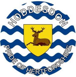 Hoddesdon - Pride of Hertfordshire - TWO PACK - Car Bumper Laptop Window Decal County Flag Sticker