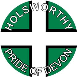 Holsworthy - Pride of Devon - TWO PACK - Car Bumper Laptop Window Decal County Flag Sticker