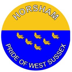 Horsham - Pride of West Sussex - TWO PACK - Car Bumper Laptop Window Decal County Flag Sticker
