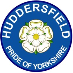 Huddersfield - Pride of Yorkshire - TWO PACK - Car Bumper Laptop Window Decal County Flag Sticker