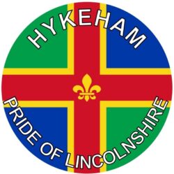 Hykeham - Pride of Lincolnshire - TWO PACK - Car Bumper Laptop Window Decal County Flag Sticker