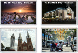 Ho Chi Minh City - Vietnam - 4 PACK - Jumbo Fridge Magnet Souvenir Gift Present