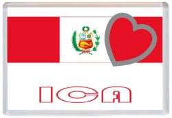 Ica - Love Peru/Peruvian Towns & Cities Flag - Jumbo Fridge Magnet Souvenir Gift Present