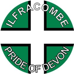 Ilfracombe - Pride of Devon - TWO PACK - Car Bumper Laptop Window Decal County Flag Sticker