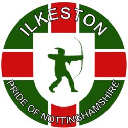 Ilkeston - Pride of Nottinghamshire - TWO PACK - Car Bumper Laptop Window Decal County Flag Sticker