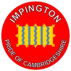 Impington - Pride of Cambridgeshire - TWO PACK - Car Bumper Laptop Window Decal County Flag Sticker