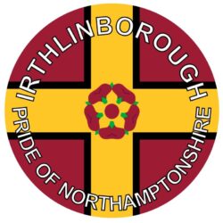 Irthlingborough - Pride of Northamptonshire - TWO PACK - Car Bumper Laptop Window Decal County Flag Sticker