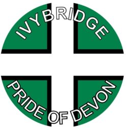 Ivybridge - Pride of Devon - TWO PACK - Car Bumper Laptop Window Decal County Flag Sticker
