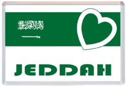 Jeddah - Love Saudi Arabia/Arabian Towns & Cities Flag - Jumbo Fridge Magnet Souvenir Gift Present