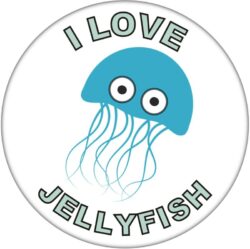 I Love Jellyfish - 59mm Badge/Badges Fun Gift Present