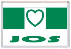 Jos - Love Nigeria/Nigerian Towns & Cities Flag - Jumbo Fridge Magnet Souvenir Gift Present