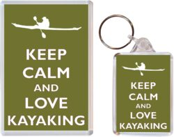 Keep Calm and Love Kayaking - Jumbo Fridge Magnet & Double Sided Large Keyring Key Fob Chain Ring Gift Present Souvenir