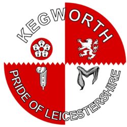 Kegworth - Pride of Leicestershire - TWO PACK - Car Bumper Laptop Window Decal County Flag Sticker