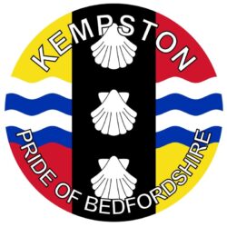 Kempston - Pride of Bedfordshire - TWO PACK - Car Bumper Laptop Window Decal County Flag Sticker