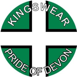 Kingswear - Pride of Devon - TWO PACK - Car Bumper Laptop Window Decal County Flag Sticker