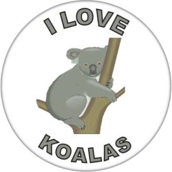 I Love Koalas - 59mm Badge/Badges Fun Gift Present