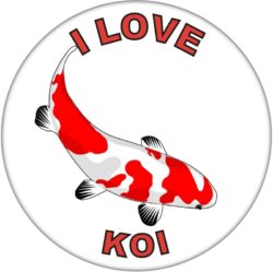 I Love Koi - 59mm Badge/Badges Fun Gift Present