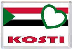 Kosti - Love Sudan/Sudanese Towns & Cities Flag - Jumbo Fridge Magnet Souvenir Gift Present