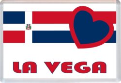La Vega - Love Dominican Republic Towns & Cities Flag - Jumbo Fridge Magnet Souvenir Gift Present