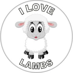 I Love Lambs - 59mm Badge/Badges Fun Gift Present