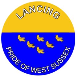 Lancing - Pride of West Sussex - TWO PACK - Car Bumper Laptop Window Decal County Flag Sticker