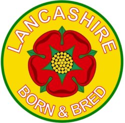 Lancashire Born & Bred - TWO PACK - Car Bumper Laptop Window Decal County Flag Sticker