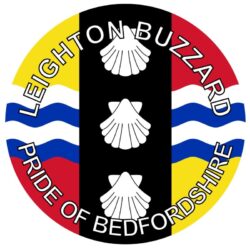 Leighton Buzzard - Pride of Bedfordshire - TWO PACK - Car Bumper Laptop Window Decal County Flag Sticker