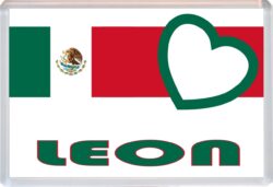 Leon - Love Mexico/Mexican Towns & Cities Flag - Jumbo Fridge Magnet Souvenir Gift Present