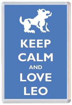 Keep Calm and Love Leo- Jumbo Fridge Magnet Star Sign Souvenir Gift Present