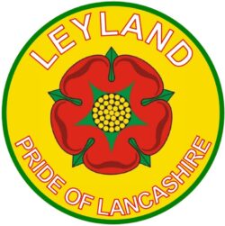 Leyland - Pride of Lancashire - TWO PACK - Car Bumper Laptop Window Decal County Flag Sticker