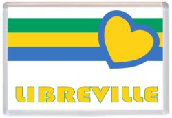 Libreville - Love Gabon/Gabonese Towns & Cities Flag - Jumbo Fridge Magnet Souvenir Gift Present