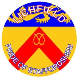 Lichfield - Pride of Staffordshire - TWO PACK - Car Bumper Laptop Window Decal County Flag Sticker