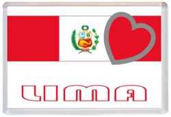 Lima - Love Peru/Peruvian Towns & Cities Flag - Jumbo Fridge Magnet Souvenir Gift Present
