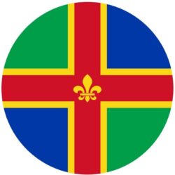 Lincolnshire County Flag - TWO PACK - Car Bumper Laptop Window Decal Sticker