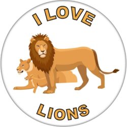 I Love Lions - 59mm Badge/Badges Fun Gift Present