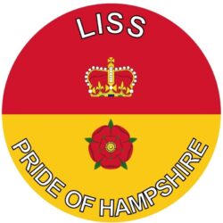 Liss - Pride of Hampshire - TWO PACK - Car Bumper Laptop Window Decal County Flag Sticker