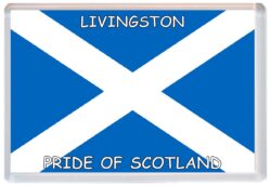 Livingston - Love Scotland/Scottish Towns & Cities Flag - Jumbo Fridge Magnet Souvenir Gift Present
