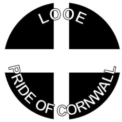 Looe - Pride of Cornwall - TWO PACK - Car Bumper Laptop Window Decal County Flag Sticker