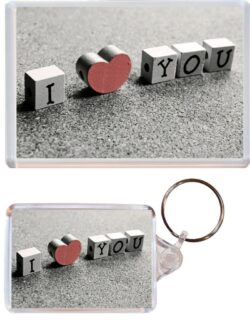 I Love You - Jumbo Fridge Magnet & Double Sided Large Keyring Key Fob Chain Ring Gift Present Souvenir V1
