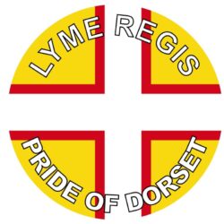 Lyme Regis - Pride of Dorset - TWO PACK - Car Bumper Laptop Window Decal County Flag Sticker