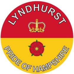 Lyndhurst - Pride of Hampshire - TWO PACK - Car Bumper Laptop Window Decal County Flag Sticker